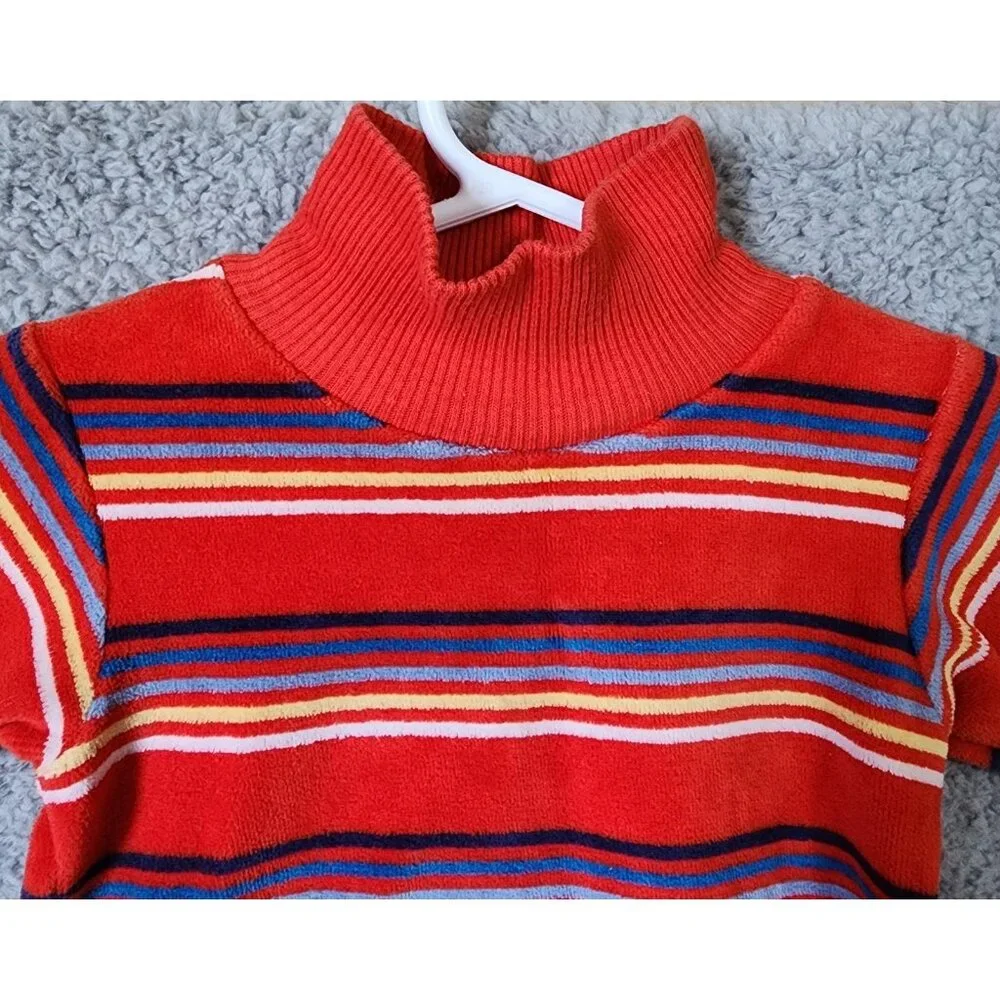 Vintage Carters‎ Baby Size 12M Red Striped Turtleneck Long Sleeve Shirt USA Made